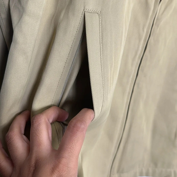 J Crew Vintage Oarsman Grn Tag Men’s Tan Zip Up Jacket Rayon Cotton Size Medium - Picture 5 of 12